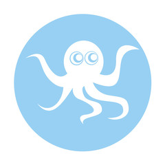 cute octopus isolated icon vector illustration design