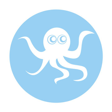 cute octopus isolated icon vector illustration design
