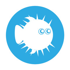blowfish silhouette isolated icon vector illustration design