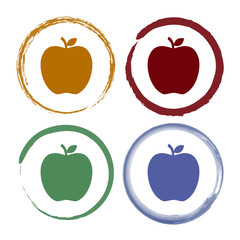 Pinselstrich Icon Set - Apfel