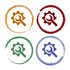 Pinselstrich Icon Set - Zahnrad mit Schraubenschlüssel