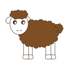 cute sheep drawing character vector illustration design