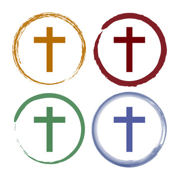 Pinselstrich Icon Set - Kreuz