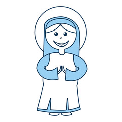 mary virgin manger character vector illustration design