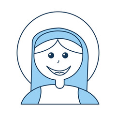 mary virgin manger character vector illustration design