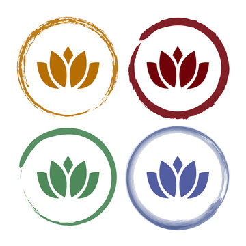 Pinselstrich Icon Set - Lotus Blume