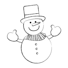 snowman comic character icon vector illustration design