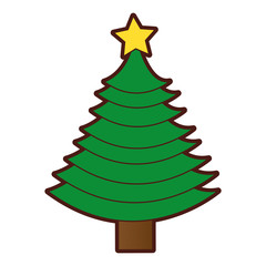 christmas tree decorative icon vector illustration design