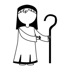 Shepherd manger character icon vector illustration design