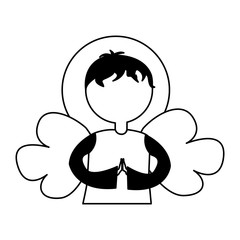 cute angel manger character vector illustration design