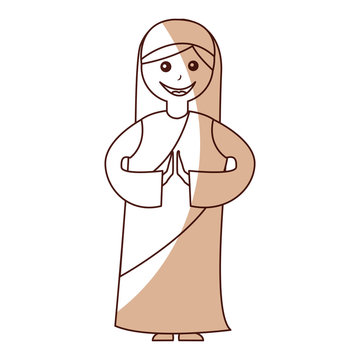 mary virgin manger character vector illustration design