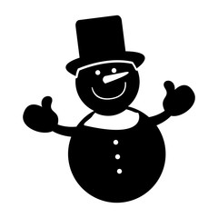 snowman comic character icon vector illustration design