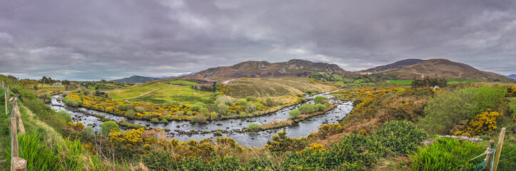 Fototapeta na wymiar Rural Irish landscape panorama