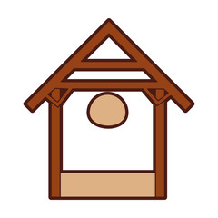 stable wood manger icon vector illustration design