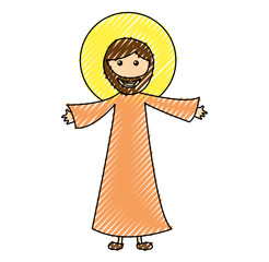 saint joseph manger character vector illustration design