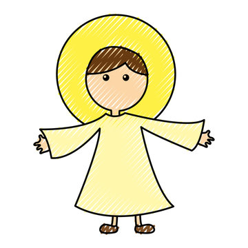 little jesus baby manger character vector illustration design