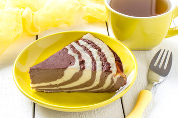 Chocolate cake with cottage cheese Zebra