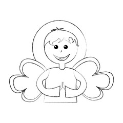 cute angel manger character vector illustration design