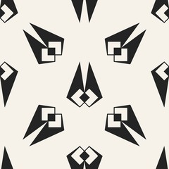 Abstract concept vector monochrome geometric pattern. Black and white minimal background. Creative illustration template. Seamless stylish texture. For wallpaper, surface, web design, textile, decor.