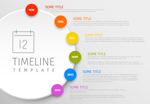 Colorful Circular Timeline Layout