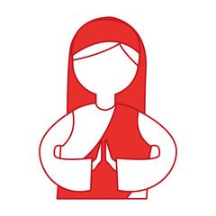 mary virgin manger character vector illustration design