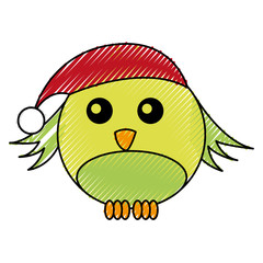 christmas cute bird character vector illustration design