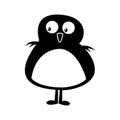 cute bird comic character vector illustration design