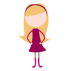Obraz na płótnie Canvas young girl avatar character vector illustration design