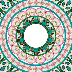 ornate abstract color mandala element. wallpaper, pattern fills, surface textures vector illustration