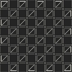 Abstract concept vector monochrome geometric pattern. Black and white minimal background. Creative illustration template. Seamless stylish texture. For wallpaper, surface, web design, textile, decor.