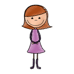 young girl avatar character vector illustration design