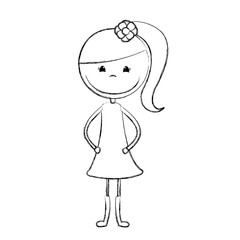 young girl avatar character vector illustration design