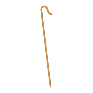 cane wooden hook tool of shepherd vector illustration