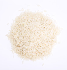 Raw rice isolated on a white background