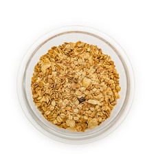 Granola cereal isolated on white backgroung