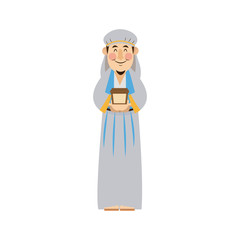cartoon wise king manger christianity image vector illustration