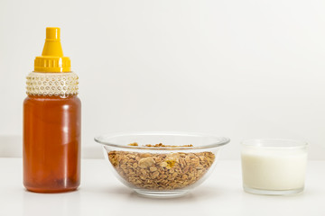 Granola cereal isolated on white backgroung
