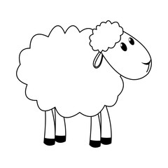 curly lamb christmas manger religion vector illustration