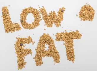 Granola cereal isolated on white backgroung