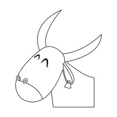 cute ox manger character design vector illustration