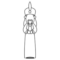 cartoon man manger with traditional clothes vector illustration