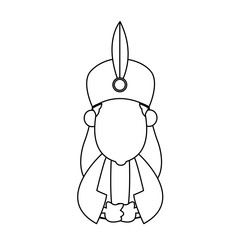 cartoon man manger with traditional clothes vector illustration