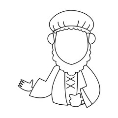 wise man epiphany manger character vector illustration design