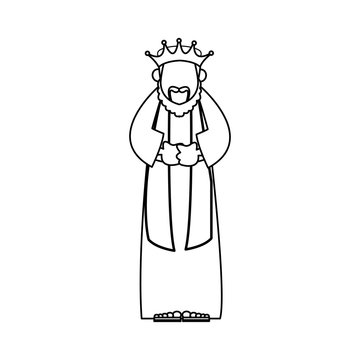 recommend clip art: wise king manger character bible outline vector illustration