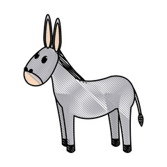 cute mule manger character design vector illustration