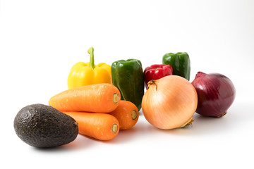 fresh vegetable on white background