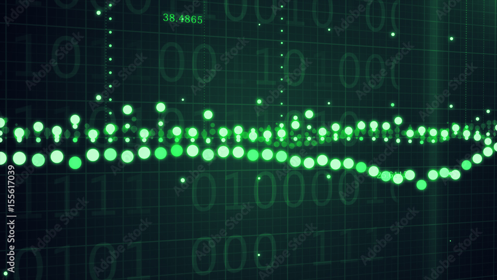Poster virtual abstract fantasy cyber reality room. walls made of screen monitors with digital digits and c
