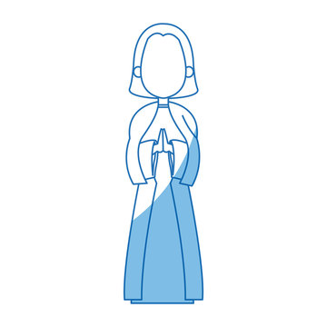 saint virgin mary holy religious image cartoon vector illustration