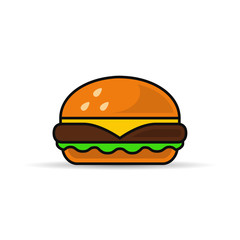 Burger icon, Vector isolated fast food symbol.