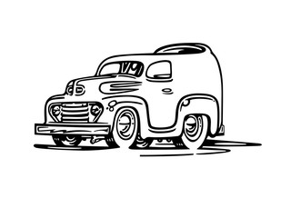 old van cartoon. cartoon Vector Illustration.